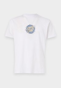 SCRAWL BRICK DOT FRONT UNISEX - Nyomott mintás póló - white