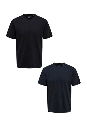2ER-PACK RUNDHALS KURZARM - T-Shirt basic - schwarz blau