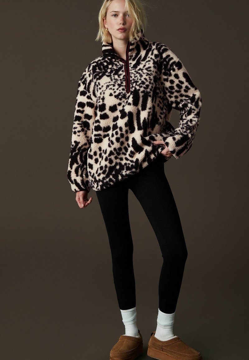 Next - OUTDOOR BORG QUARTER ZIP - Sweat polaire - animal print leopard, Agrandir