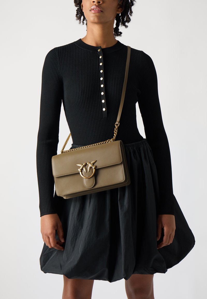 Pinko - LOVE ONE CLASSIC - Cross body bag - wren brown/antique gold-coloured, Enlarge