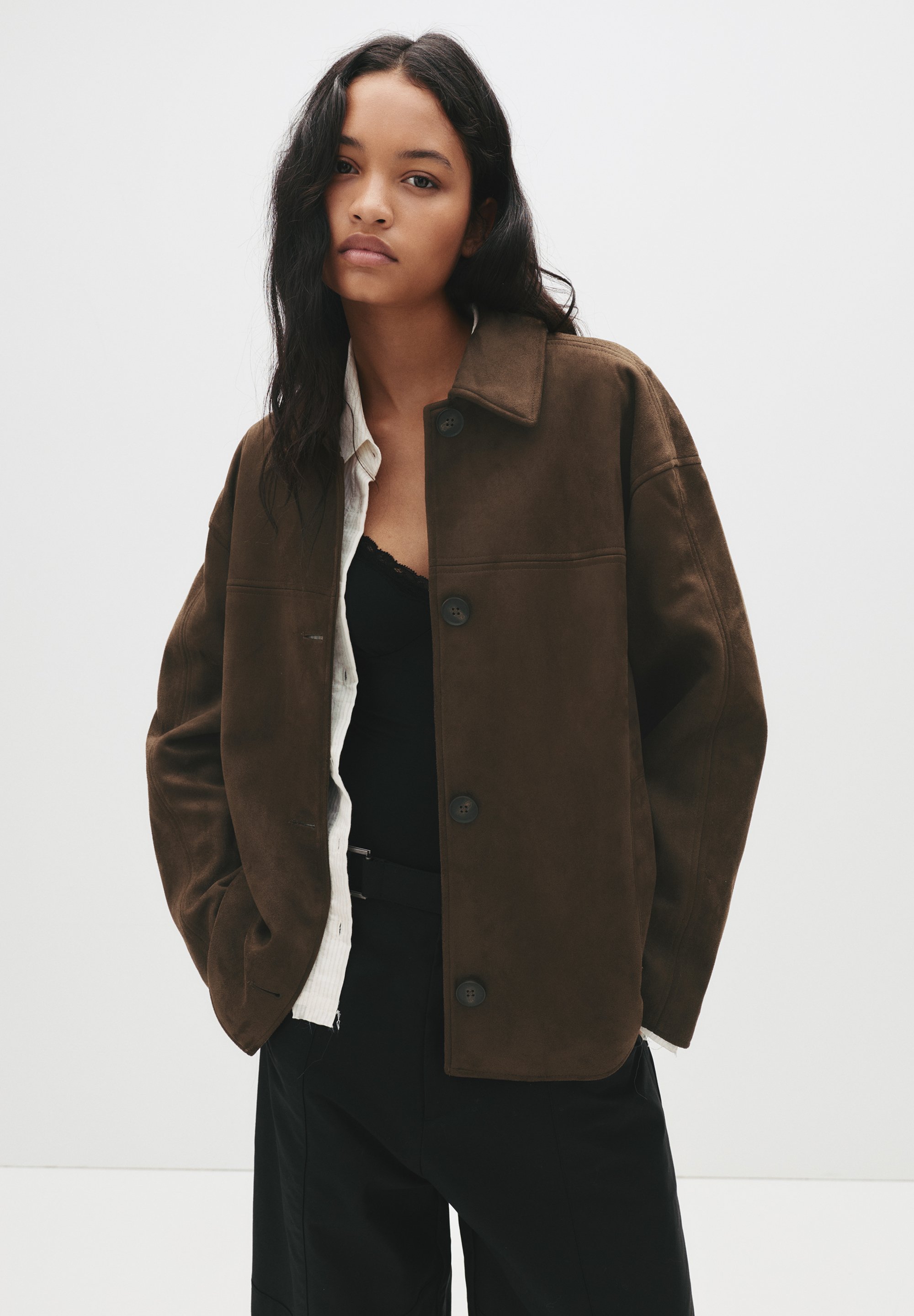 PULL&BEAR - Kurtka wiosenna/ciemnobrązowy - Zalando.pl