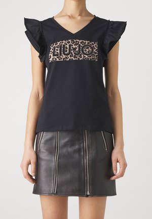 T-shirt med print - black