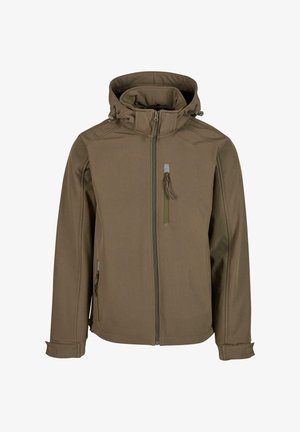 Pruun pehme materjalist jope, mis on istuva kapuutsiga, lukuga ees, kahe küljetaskuga ja täiendava rinna-taskuga. Omab reguleeritavaid varrukaotsi.