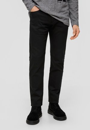 NELIO: AUS DOBBY - Jeans Straight Leg - schwarz