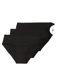 Set di biancheria intima nera in cotone, composto da tre paia con una texture liscia, design a vita media e un bordo senza cuciture per il massimo comfort.