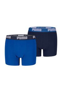 Puma Boxer Shorts in Blau und Marineblau mit Logo-Bund, aus weichem Baumwollmaterial gefertigt, mit enger Passform und glatter Textur.