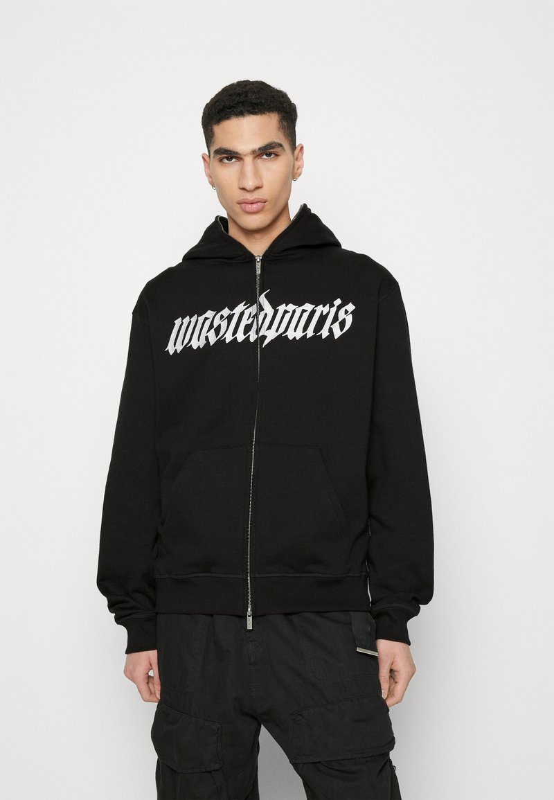 Wasted Paris HOODIE FULL ZIP STREAK UNISEX Zipup sweatshirt black