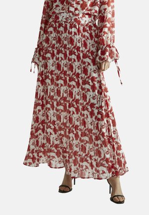 PLEATED - Pleated skirt - poppy red floral