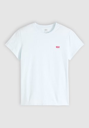 Lys blå bomulls-T-skjorte med korte ermer og rund hals. Har en liten rød Levi's-logo på venstre bryst.