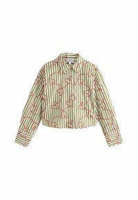 Non sélectionné, green white stripe heart embroidered