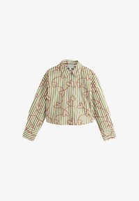 Non sélectionné, green white stripe heart embroidered