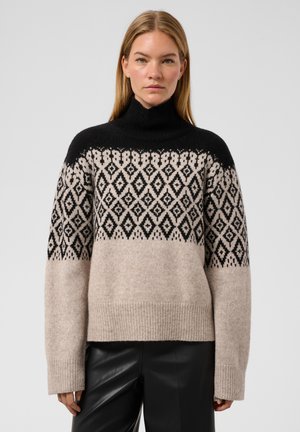 Soaked in Luxury, SLKAEGAN - Pullover - black and pistachio fair isle