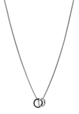Diesel DOUBLE PENDANT - Halsband - black/silver-coloured