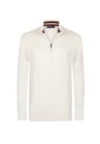 CABLE HALF ZIP - Pullover - off-white