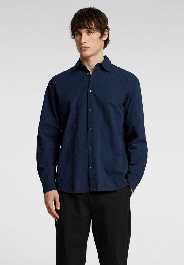 LANGARM SEERSUCKER - Hemd - sky captain