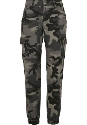 Urban Classics LADIES HIGH WAIST CAMO CARGO PANTS - Armijas stila bikses - dark camo