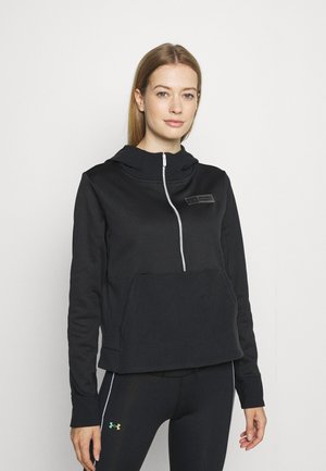 MIXED MEDIA 1/2 ZIP - Mikina s kapucí - black