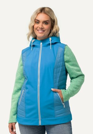 Ulla Popken HYPRAR HYBRID WASSERABWEISEND KAPUZE - Bodywarmer - aqua