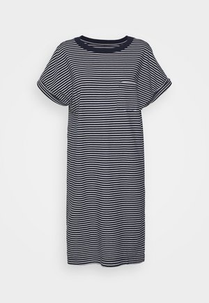 POCKET TEE DRESS - Jersey dress - bold navy stripe