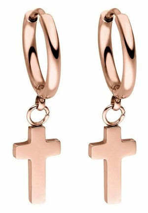 CROSS CREOLE - Ohrringe - rose gold-coloured