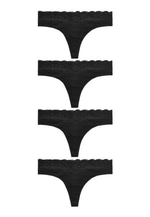 MONOCHROME KNICKERS FOUR PACK - String - mottled black