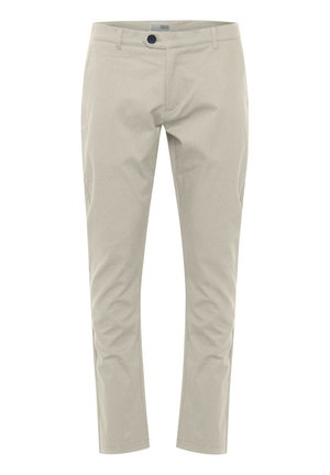 Béžové chinos z bavlnenej zmesi, so klasickým strihom, zipovým zapínaním, gombíkovým zapínaním a elegantnými vreckami pre minimalistický dizajn.