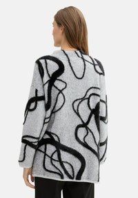 TOM TAILOR Jumper - grey geometric knit pattern