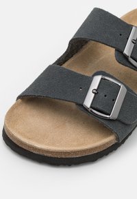 Pier One LEATHER UNISEX - Tofflor & inneskor - dark grey