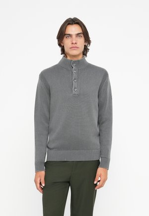 BUTTONED TROYER - Striktrøje - classic dark grey