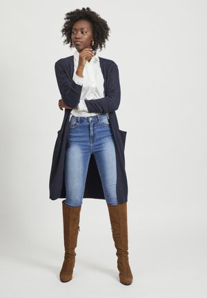 VIRIL LONG CARDIGAN - Cardigan - total eclipse/melange