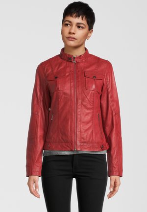 MIT STEHKRAGEN - Veste en cuir - red