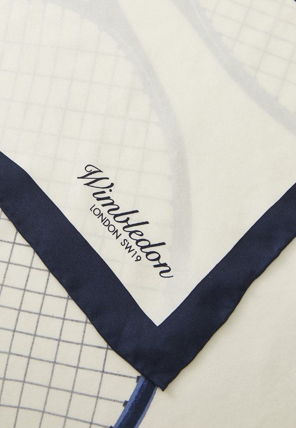 WIMBLEDON LOGO SILK SQUARE SCARF - Foulard - cream2