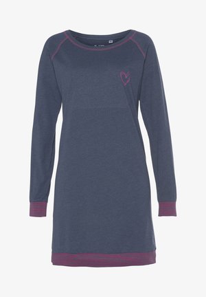 LASCANA Nachthemd - jeansblau neon pink