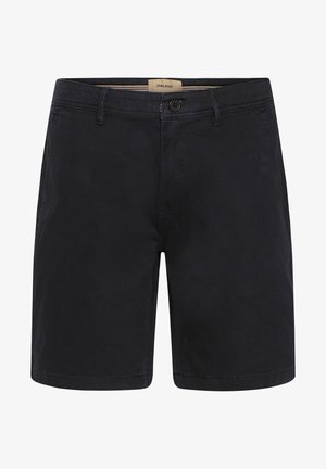 Czarne bawełniane szorty z zapięciem na guzik, z suwakowym przodem i dwoma przednimi kieszeniami. Prosty design, proste nogawki.