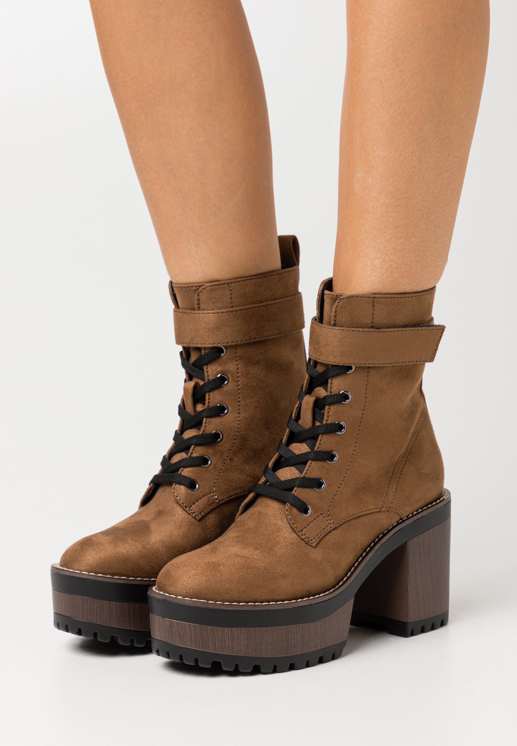 dark brown heeled booties