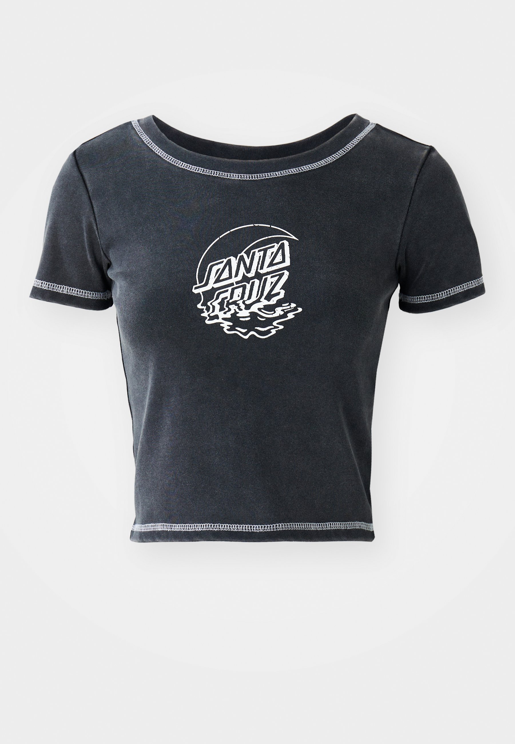 売れ筋商品|||サンタクルーズ Tシャツ レディース トップス MOON DOT REFLECTION FRONT - Print T-shirt - black acid wash Shop Santa Cruz Moon Dot Reflection Front T-Shirt women