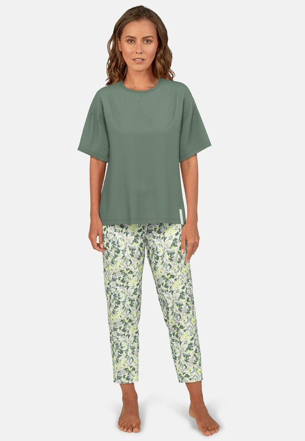 SET - Nachtwäsche Set - grün mittel allover