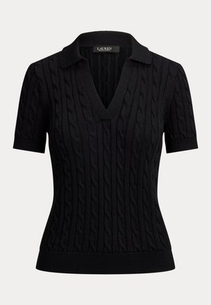 Lauren Ralph Lauren, CABLE COTTON-BLEND SHORT-SLEEVE - Poloshirt - black