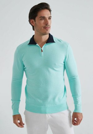 COL ZIP - Pullover - vert d eaux