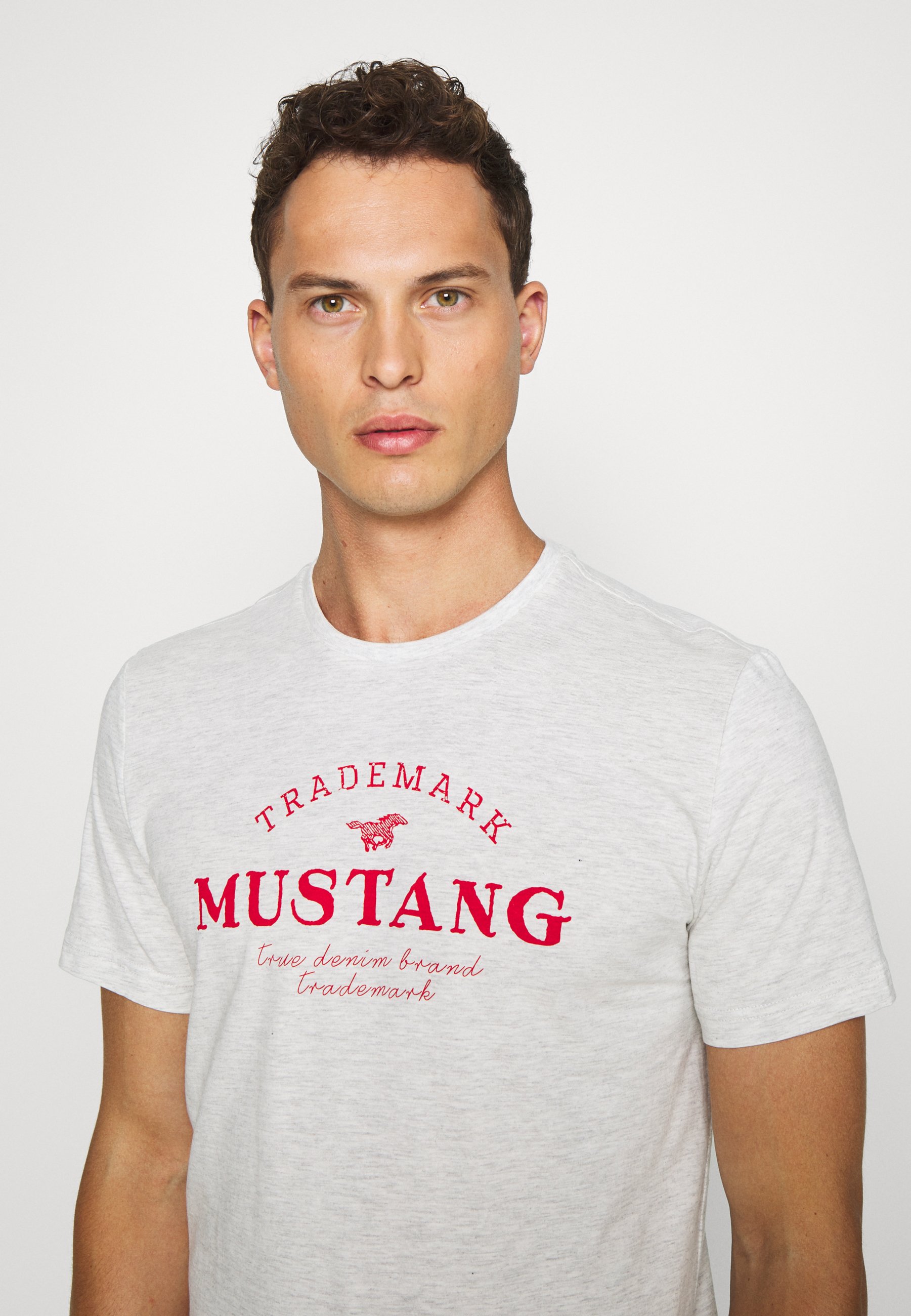 Mustang ALEX T shirts med print light grey melange Mustang ALEX - T-shirts med print - light grey melange