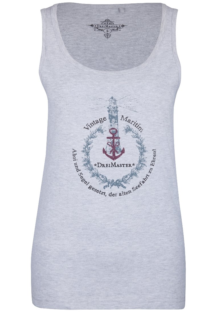 dreimaster Top grijs gemêleerd