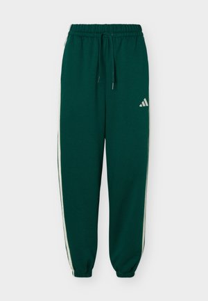 adidas Sportswear, ESSENTIALS 3 STRIPES LOOSE PANTS - Pantalon de survêtement - collegiate green/ivory