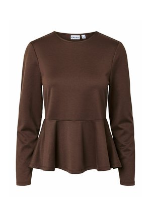 Pieces, LONG SLEEVED TOP PCALISA PEPLUM - T-shirt à manches longues - hot fudge1