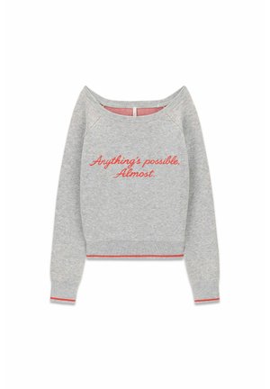 Guess, LS BOAT NECK MARILYN QUOTE JAC - Pullover - lmgy   light melange gre
