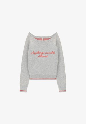 Guess, LS BOAT NECK MARILYN QUOTE JAC - Pullover - lmgy light melange gre