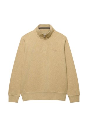 Superdry & Co, SUPERDRY SWEATSHIRT ESSENTIAL SERIF LOGO HALF ZIP - Sudadera - pumice stone beige marl
