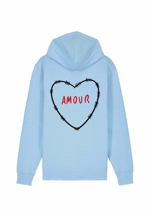 AMOUR EMBROIDERY UNISEX ZIPPED  - Felpa con zip - blue
