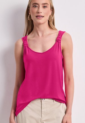 Street One, TOP MIT V-NECK UND KNOTENDETAIL - Top - magenta dream