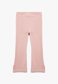 Leggings stretch roses avec une texture douce, présentant une coupe ajustée à la jambe et de petites fentes sur les côtés à l'ourlet pour une touche de détail supplémentaire.
