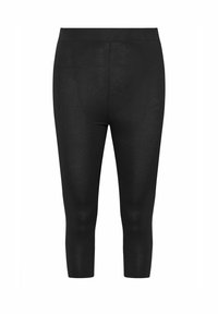 Svarta trekvarts leggings gjorda av ett slätt, stretchigt material. Har ett elastiskt midjeband utan synliga sömmar.